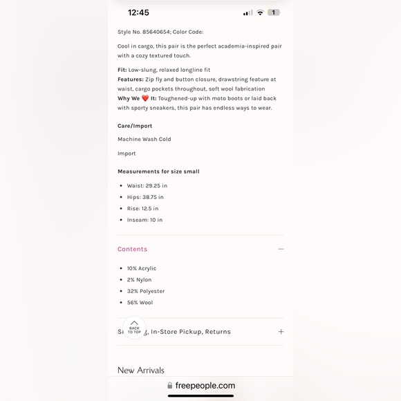 NWOT FREE PEOPLE Charli Wool Longline Cargo Shorts In Bronze Brown MRSP $148 - Picture 6 of 12